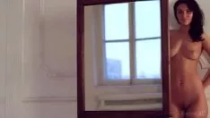 Play Night smooth-haired adolescent touch downes hgaeliclf before of the mirror