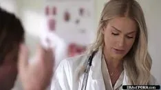 Play Busty doctor examines and sucks a cock